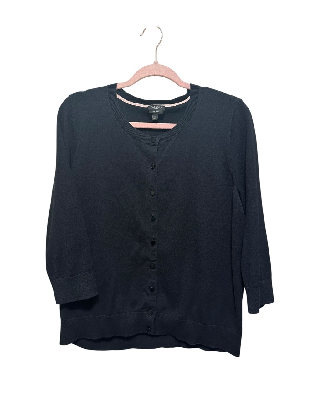 Talbots. Black Crewneck Cardigan.